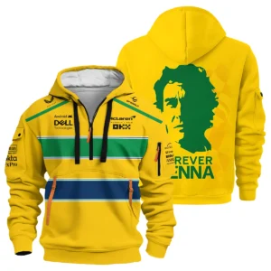 Forever Ayrton Senna McLaren F1 Exclusive Hoodie Half Zipper BLF13625A2HDF