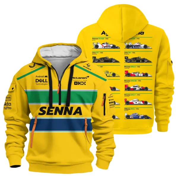Senna x McLaren - Exclusive Hoodie Half Zipper Featuring His Iconic Liveries BLF13625A5HDF