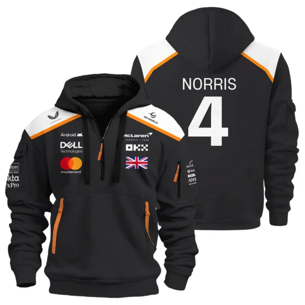 Lando Norris LN4 McLaren F1 Exclusive Hoodie Half Zipper BLF19625A2HDF