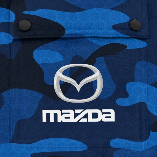 Mazda Exclusive Logo Fashion Hoodie Half Zip BLC11625A1MZD - Blue - Image 3