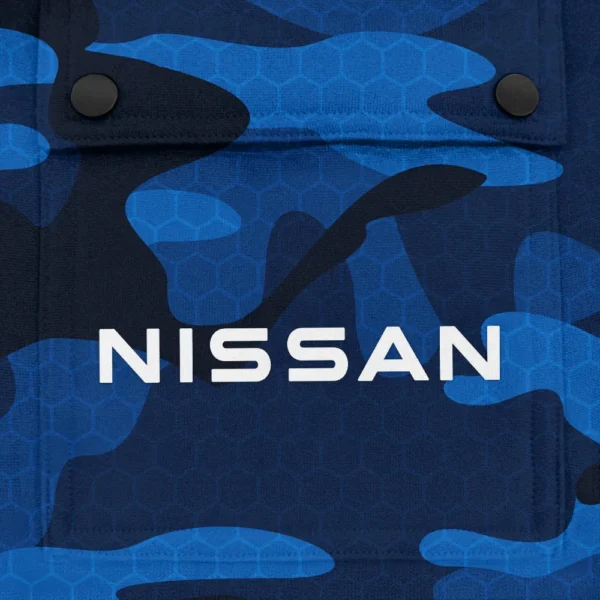 Nissan Exclusive Logo Fashion Hoodie Half Zip BLC11625A1NIS - Blue - Image 3