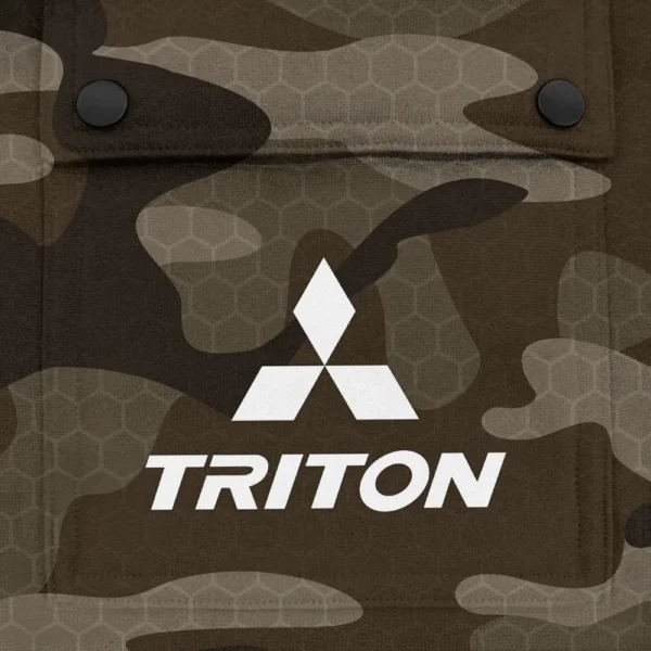 Triton Exclusive Logo Fashion Hoodie Half Zip BLC11625A1TRT - Brown - Image 3