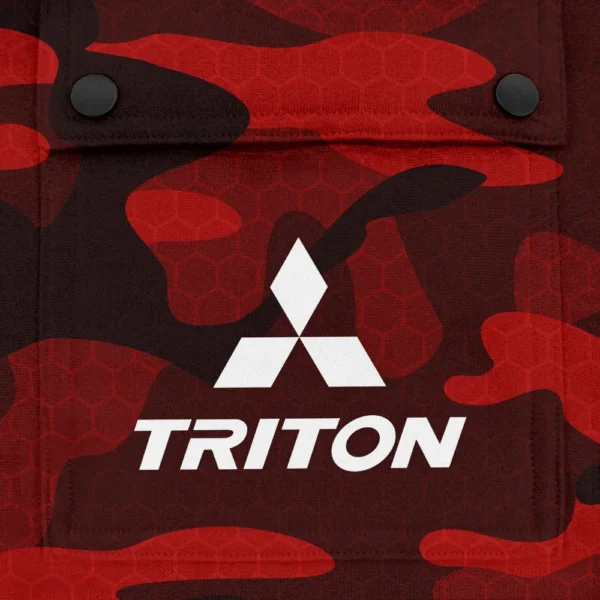 Triton Exclusive Logo Fashion Hoodie Half Zip BLC11625A1TRT - Red - Image 3