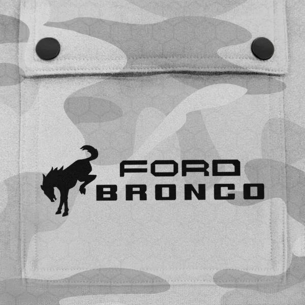 Bronco Exclusive Logo Fashion Hoodie Half Zip BLC11625A1BRC - White - Image 3