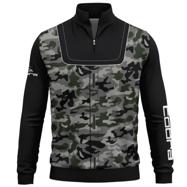 Cobra Golf Brand Exclusive Logo All Over Print Quarter Zip Sweatshirt  HOGOF280525A01CB - ArmyGreen - Image 2
