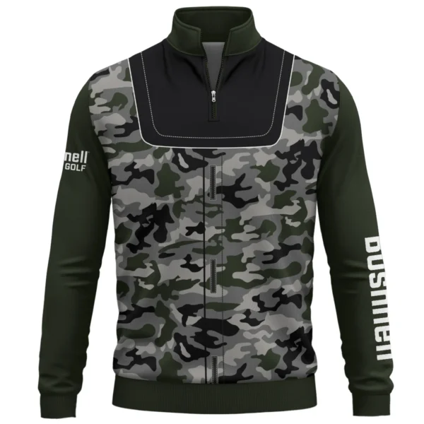 Bushnell Golf Brand Exclusive Logo All Over Print Quarter Zip Sweatshirt  HOGOF280525A01BUG - Army Green - Image 2