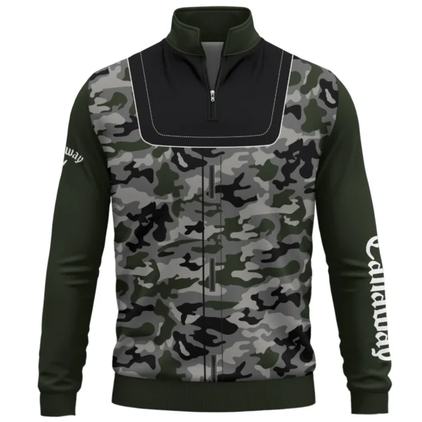 Callaway Brand Exclusive Logo All Over Print Quarter Zip Sweatshirt  HOGOF280525A01CLW - Army Green - Image 2