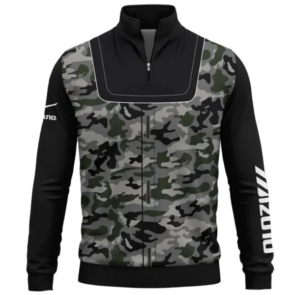 Mizuno Brand Exclusive Logo All Over Print Quarter Zip Sweatshirt  HOGOF280525A01MIZ - Army Green - Image 2