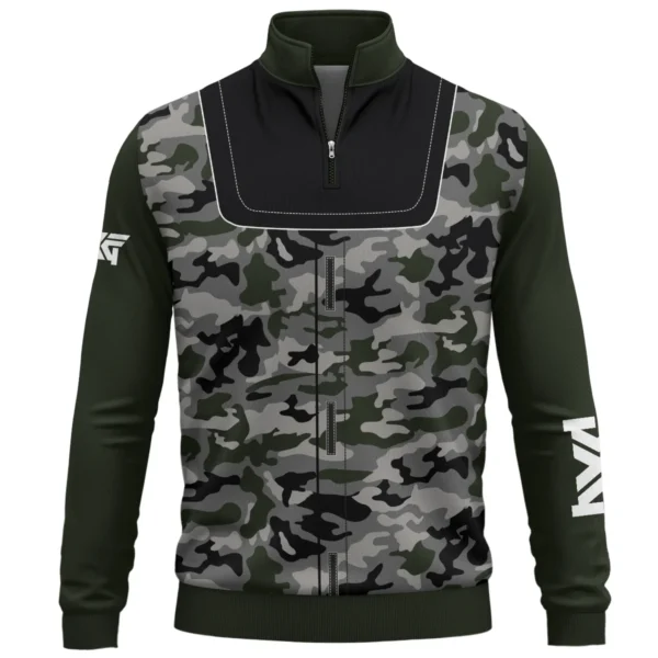 PXG Brand Exclusive Logo All Over Print Quarter Zip Sweatshirt  HOGOF280525A01PXG - Army Green - Image 2