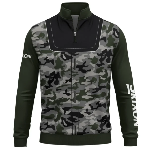 Srixon Brand Exclusive Logo All Over Print Quarter Zip Sweatshirt  HOGOF280525A01SR - Army Green - Image 2