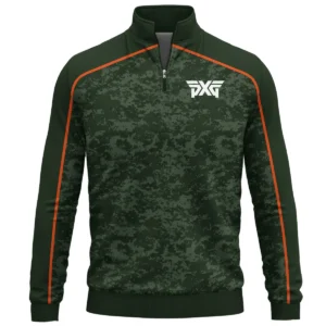 PXG Brand Exclusive Logo All Over Print Quarter Zip Sweatshirt HOGOF290525A01PXG - Army Green