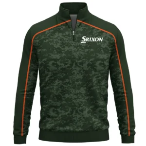 Srixon Brand Exclusive Logo All Over Print Quarter Zip Sweatshirt HOGOF290525A01SR - Army Green