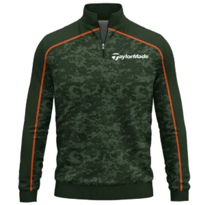 TaylorMade Brand Exclusive Logo All Over Print Quarter Zip Sweatshirt HOGOF290525A01TM - Army Green