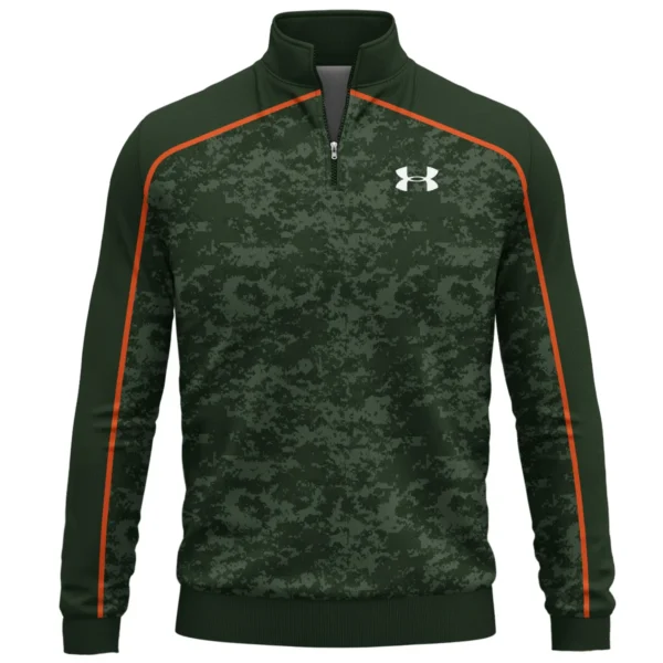 Under Armour Brand Exclusive Logo All Over Print Quarter Zip Sweatshirt HOGOF290525A01UA - Army Green