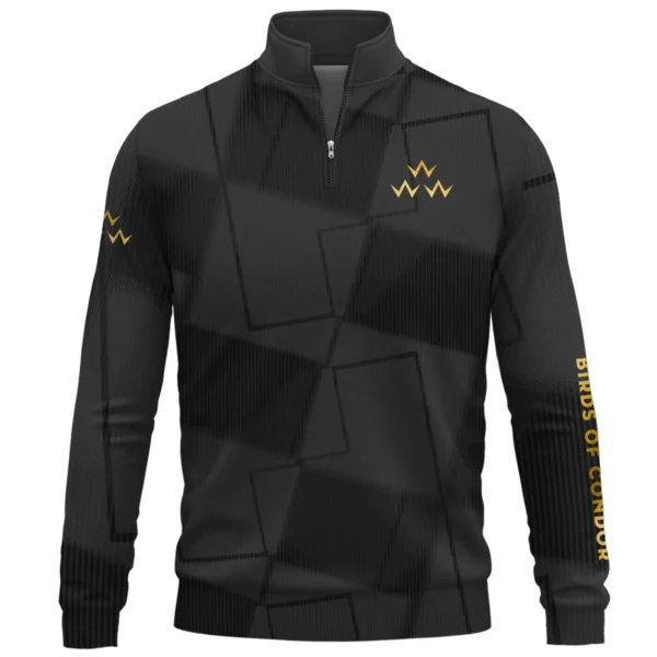 Birds of Condor Brand Exclusive Logo All Over Print Quarter Zip Sweatshirt HOGF030625A01BOC - Black