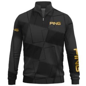 Ping Brand Exclusive Logo All Over Print Quarter Zip Sweatshirt HOGF030625A01PI - Black