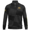 TravisMathew Brand Exclusive Logo All Over Print Quarter Zip Sweatshirt HOGF030625A01TRM - Black