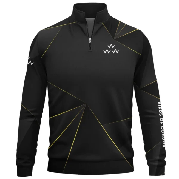 Birds of Condor Brand Exclusive Logo All Over Print Quarter Zip Sweatshirt HOGF310525A01BOC - Black
