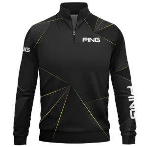 Ping Brand Exclusive Logo All Over Print Quarter Zip Sweatshirt HOGF310525A01PI - Black