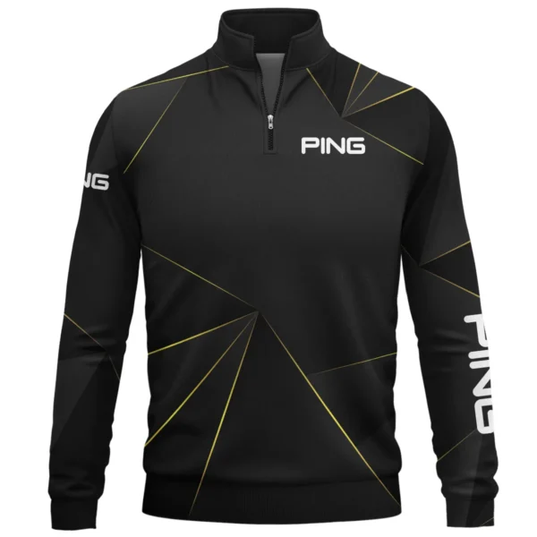 Ping Brand Exclusive Logo All Over Print Quarter Zip Sweatshirt HOGF310525A01PI - Black