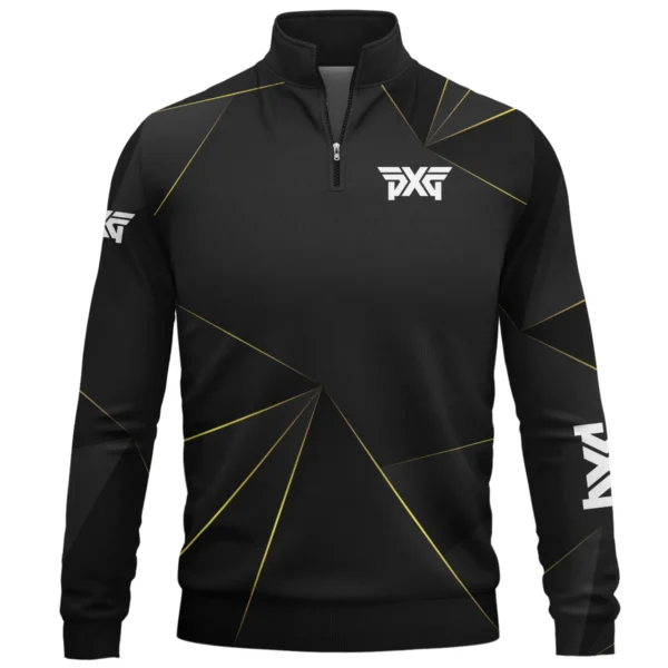 PXG Brand Exclusive Logo All Over Print Quarter Zip Sweatshirt HOGF310525A01PXG - Black