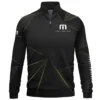 TravisMathew Brand Exclusive Logo All Over Print Quarter Zip Sweatshirt HOGF310525A01TRM - Black