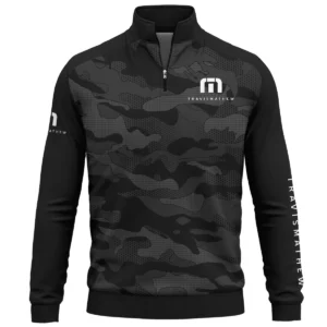 TravisMathew Brand Exclusive Logo Quarter Zip Sweatshirt HOGO270525BR01TRM - Black