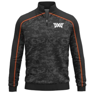 PXG Brand Exclusive Logo All Over Print Quarter Zip Sweatshirt HOGOF290525A01PXG - Black