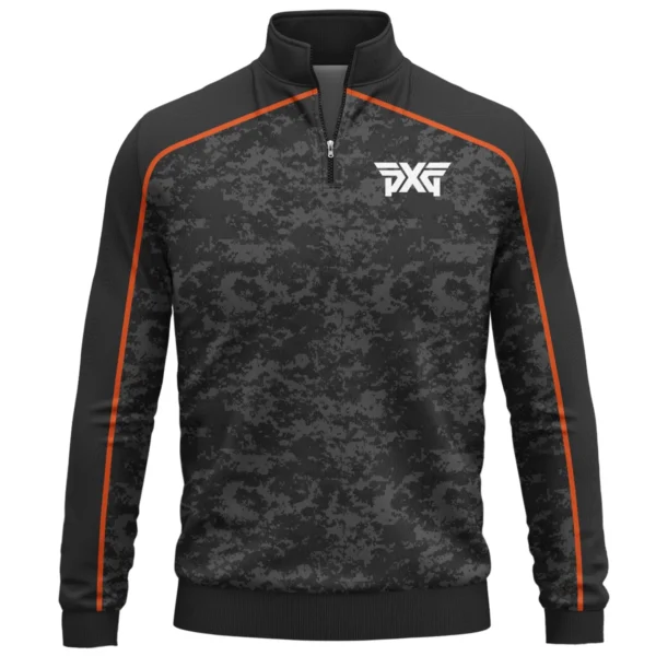 PXG Brand Exclusive Logo All Over Print Quarter Zip Sweatshirt HOGOF290525A01PXG - Black
