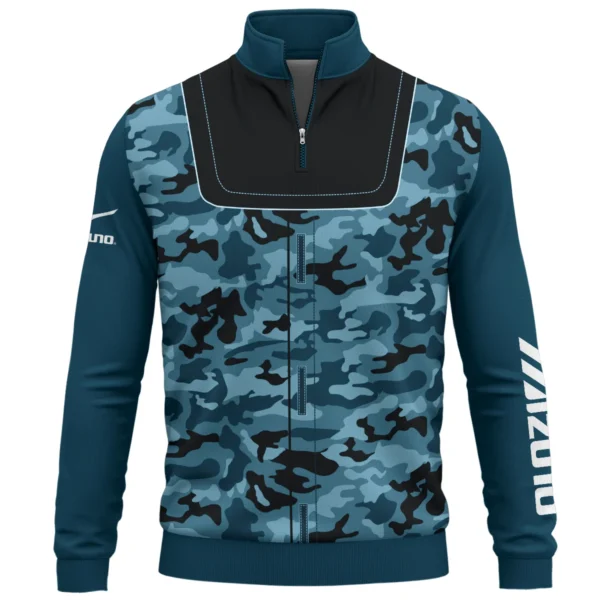 Mizuno Brand Exclusive Logo All Over Print Quarter Zip Sweatshirt  HOGOF280525A01MIZ - Blue - Image 2