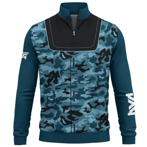 PXG Brand Exclusive Logo All Over Print Quarter Zip Sweatshirt  HOGOF280525A01PXG - Blue - Image 2