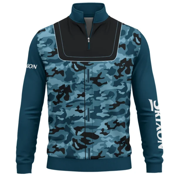 Srixon Brand Exclusive Logo All Over Print Quarter Zip Sweatshirt  HOGOF280525A01SR - Blue - Image 2