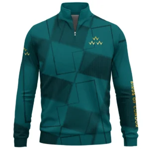 Birds of Condor Brand Exclusive Logo All Over Print Quarter Zip Sweatshirt HOGF030625A01BOC - Cyan