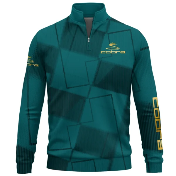 Cobra Golf Brand Exclusive Logo All Over Print Quarter Zip Sweatshirt HOGF030625A01CB - Cyan