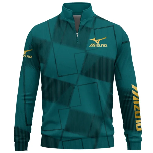 Mizuno Brand Exclusive Logo All Over Print Quarter Zip Sweatshirt HOGF030625A01MIZ - Cyan