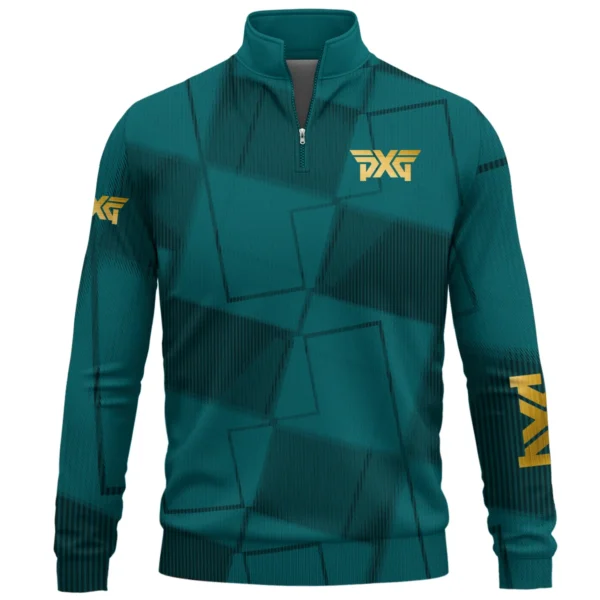 PXG Brand Exclusive Logo All Over Print Quarter Zip Sweatshirt HOGF030625A01PXG - Cyan