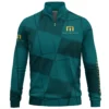 TravisMathew Brand Exclusive Logo All Over Print Quarter Zip Sweatshirt HOGF030625A01TRM - Cyan