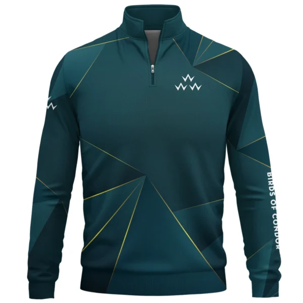 Birds of Condor Brand Exclusive Logo All Over Print Quarter Zip Sweatshirt HOGF310525A01BOC - Cyan