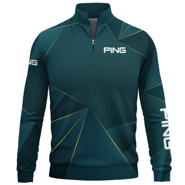 Ping Brand Exclusive Logo All Over Print Quarter Zip Sweatshirt HOGF310525A01PI - Cyan