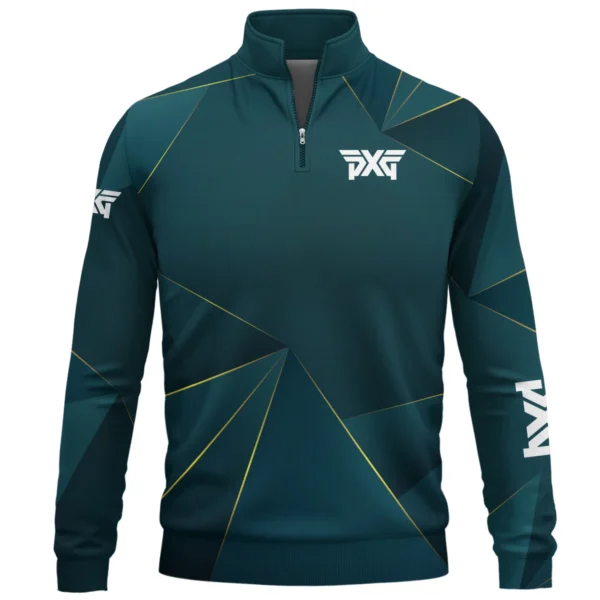 PXG Brand Exclusive Logo All Over Print Quarter Zip Sweatshirt HOGF310525A01PXG - Cyan