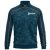 Srixon Brand Exclusive Logo All Over Print Quarter Zip Sweatshirt HOGOF290525A01SR - Cyan