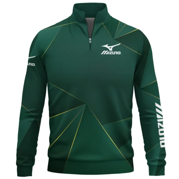 Mizuno Brand Exclusive Logo All Over Print Quarter Zip Sweatshirt HOGF310525A01MIZ - Dark Green