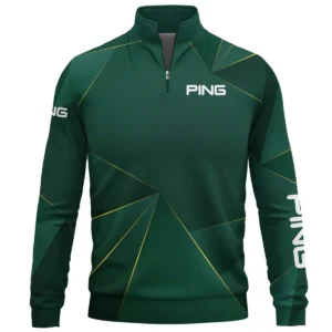 Ping Brand Exclusive Logo All Over Print Quarter Zip Sweatshirt HOGF310525A01PI - Dark Green