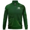 TravisMathew Brand Exclusive Logo All Over Print Quarter Zip Sweatshirt HOGF310525A01TRM - Green