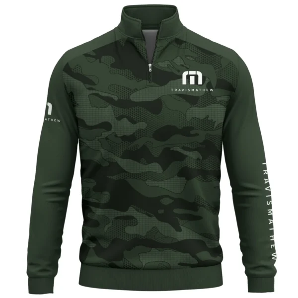 TravisMathew Brand Exclusive Logo Quarter Zip Sweatshirt HOGO270525BR01TRM - Green