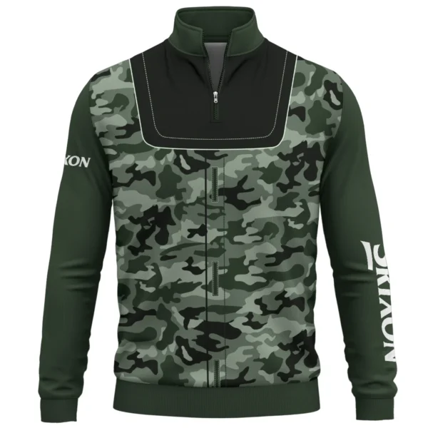 Srixon Brand Exclusive Logo All Over Print Quarter Zip Sweatshirt  HOGOF280525A01SR - Green - Image 2
