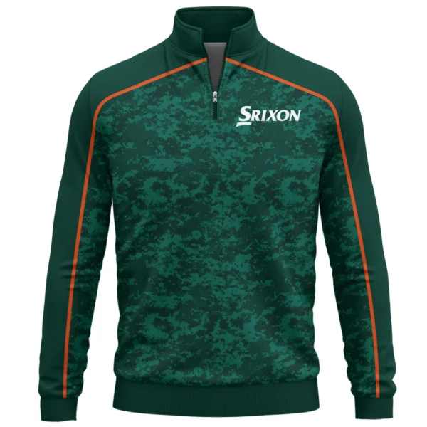 Srixon Brand Exclusive Logo All Over Print Quarter Zip Sweatshirt HOGOF290525A01SR - Green