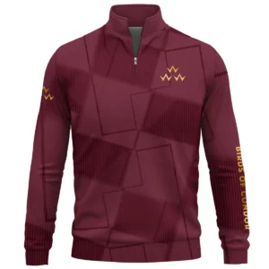 Birds of Condor Brand Exclusive Logo All Over Print Quarter Zip Sweatshirt HOGF030625A01BOC - Maroon