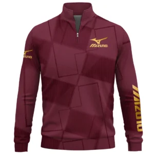 Mizuno Brand Exclusive Logo All Over Print Quarter Zip Sweatshirt HOGF030625A01MIZ - Maroon
