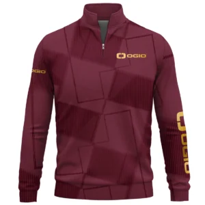 Ogio Brand Exclusive Logo All Over Print Quarter Zip Sweatshirt HOGF030625A01OG - Maroon
